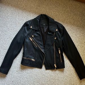 BLANK NYC Black leather slightly cropped jacket. Size medium. Never worn